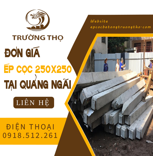đơn giá ép cọc 250x250 tại Quảng Ngãi