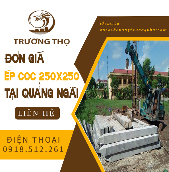 đơn giá ép cọc 250x250 tại Quảng Ngãi
