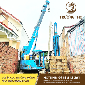 Giá ép cọc bê tông móng nhà tại Quảng Ngãi