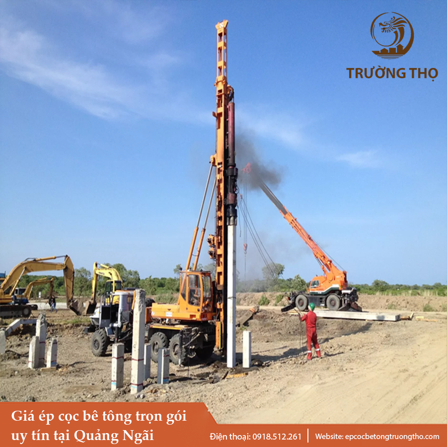 Giá ép cọc bê tông trọn gói uy tín tại Quảng Ngãi