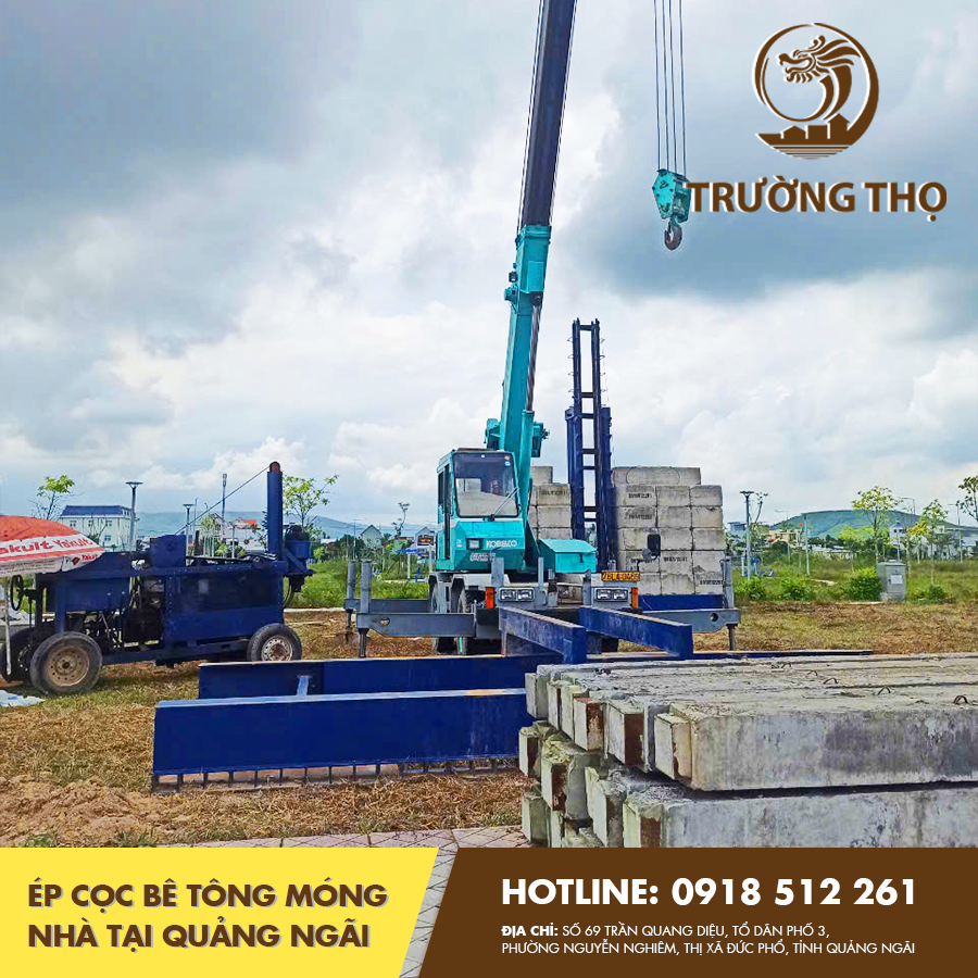 ép cọc bê tông móng nhà tại Quảng Ngãi