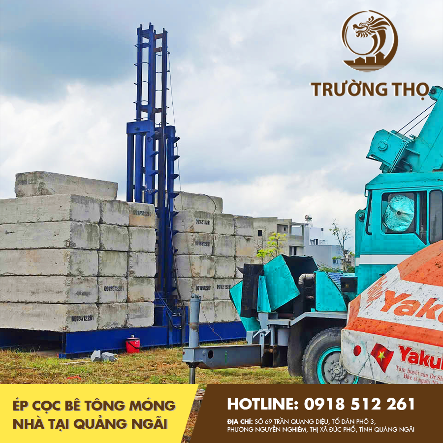 ép cọc bê tông móng nhà tại Quảng Ngãi