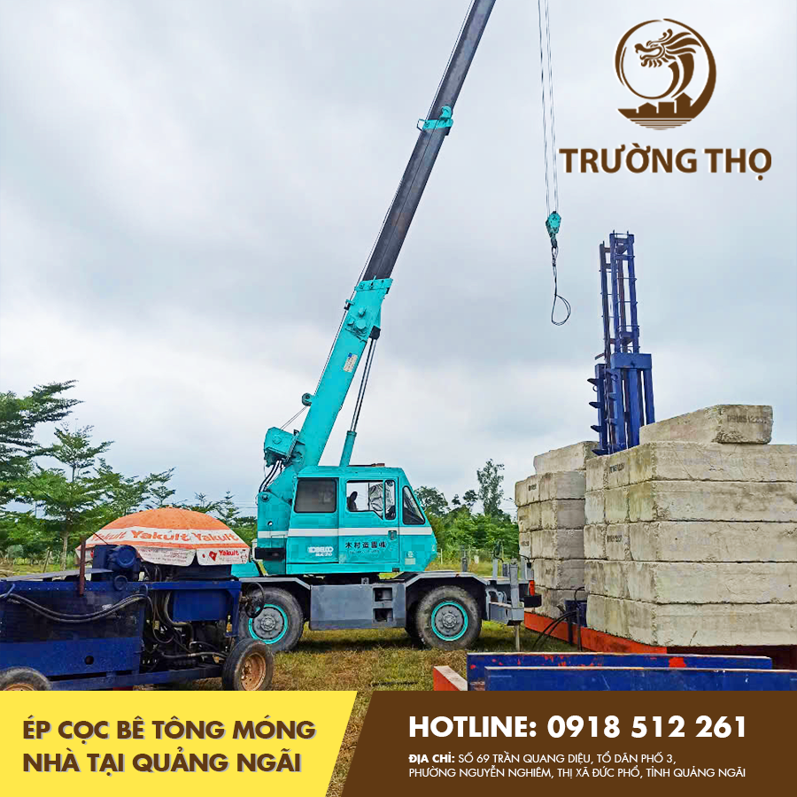 ép cọc bê tông móng nhà tại Quảng Ngãi
