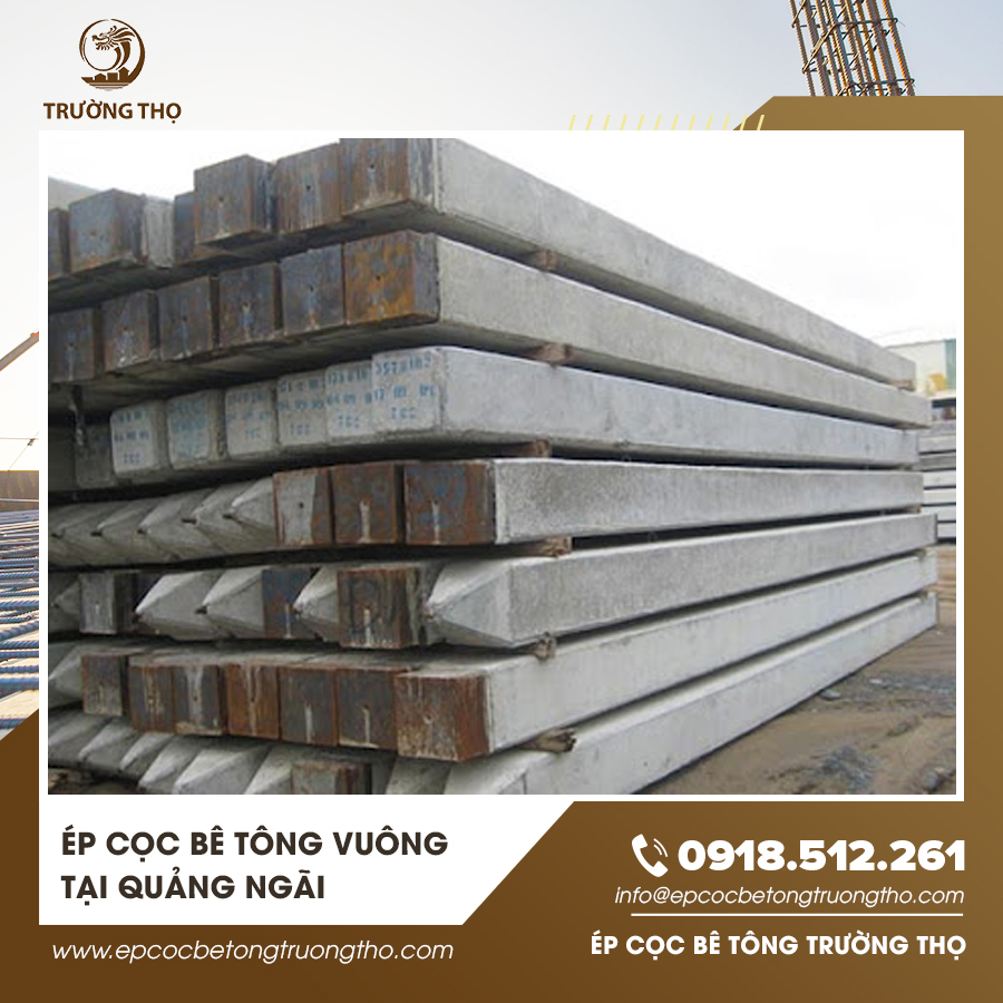 Cọc bê tông vuông được tập kết tại công trình