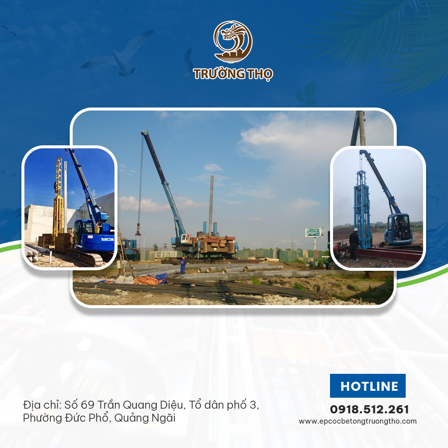 Máy đóng cọc đang hoạt động – minh họa cho giá đóng cọc bê tông hiện nay.