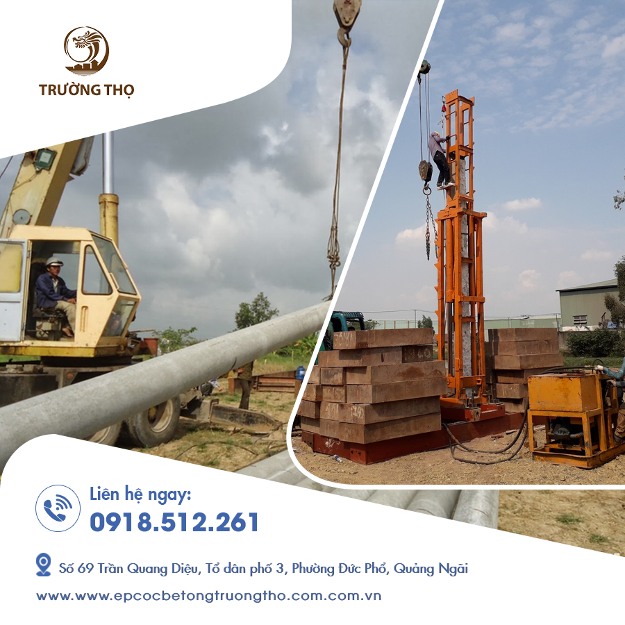 Hình ảnh ép cọc đúng kỹ thuật với giá ép cọc bê tông móng nhà hợp lý.